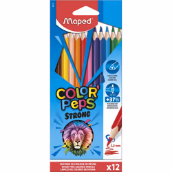 Maped Crayons Couleur Plastiques Colorpeps Strong X12 Boite Carton, 3 an(s), Plastique, Multicolore