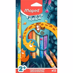 Crayons de couleur - Maped - Jungle Fever - 12 Crayons Jumbo - Ultra vives - Ergonomiques