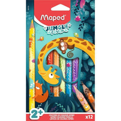 Crayons de couleur - Maped - Jungle Fever - 12 Crayons Jumbo - Ultra vives - Ergonomiques