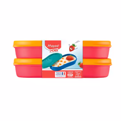 Maped M870901 boîte hermétique alimentaire Rectangulaire 0,15 L Orange, Rouge 2 pièce(s)