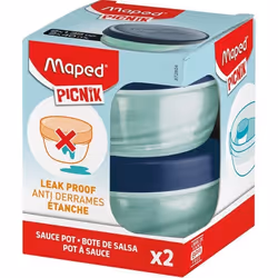 Maped Picnik Origins - Lot de 2 pots à sauce - Parfaitement étanche - Nettoyage Facile - 40ml - Bleu
