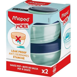 Maped Picnik Origins - Lot de 2 pots à sauce - Parfaitement étanche - Nettoyage Facile - 40ml - Bleu