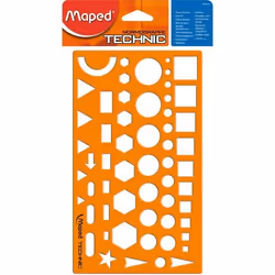 Normographe Technic MAPED - Trace-formes antichoc - Orange