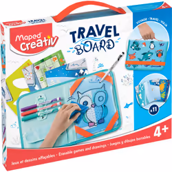 Maped Travel Board -Jeux & Dessins Effaçables Ardoise Transparente