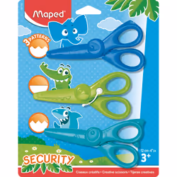 Maped Set Ciseaux 12Cm Kidicraft X3 Blister, 3 an(s), Plastique, Multicolore