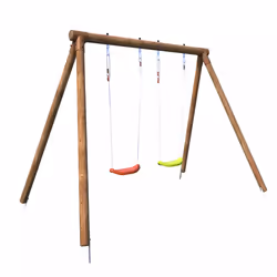 Soulet Portique en bois traité 2 agrès - alizee, 3 an(s), 12 an(s), Bois, Marron