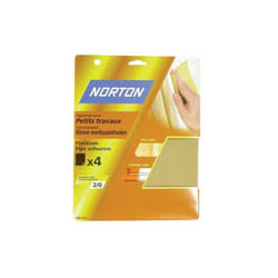 4 feuilles de poncage Norton 230280 à main papier de verre petits travaux grain 3 - 63642516120