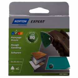 Norton Expert - Patins triangles auto-agrippants perforés, Grain 80 Les patins triangles auto-agrippants perforés Norton Expe ...