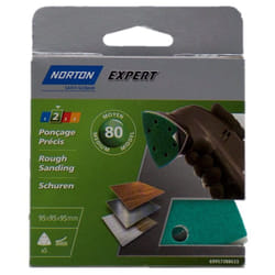 Lot de 5 Triangles Norton Expert Auto-Agrippants Grain 80 95mm