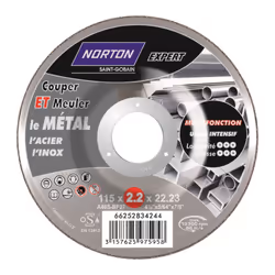 Produit versatile et extrêmement sécure. Disque à moyeu déporté pour meuleuses d’angle. Le disque multifonction est idéal pou ...