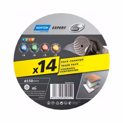 Disques auto-agrippants perforés MultiAir. Pour ponceuses excentriques. Convient sur bois, peintures ou métaux. - Ø 150 mm - ...