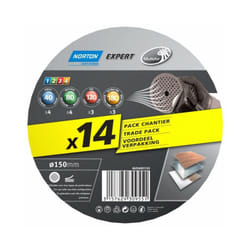 Assortiment de 14 disques auto-agrippants perforés MultiAir Ø150mm Norton