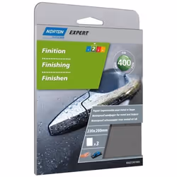 Papier abrasif - NORTON - Grain 400 - Lot de 3 - 230x280mm - Imperméable