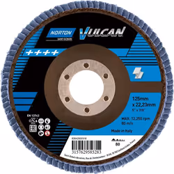 Meule-éventail Norton Vulcan R842; 125x22 mm; P80