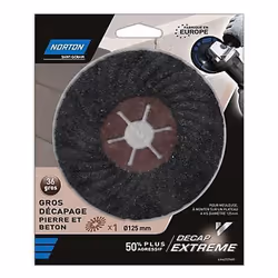 Disque meuleuse Norton Decap Extrem pour décapage de pierre et béton grain 80.