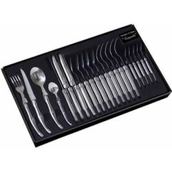 LAGUIOLE L7550C - Ménagère 24 pièces - Coffret vitrine carton - Manche tout Inox - Pleine soie - Acier Inoxydable