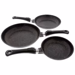 Poêles - PRADEL EXCELLENCE - 52003M - Lot de 3 - Ø 20 24 28 cm - Anti-adhésif - Amovible
