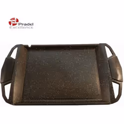 Plancha - PRADEL EXCELLENCE - Façon Pierre - 48x28 cm - Poignées en Silicone - Entretien Facile