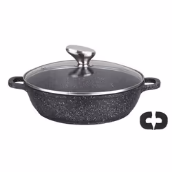 Mijoteuse Ø 32 cm Façon pierre + couvercle + 2 poignées silicone amovibles - PRADEL EXCELLENCE - Tous feux. Capacité 5 L.