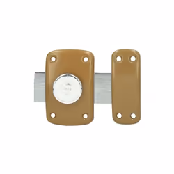Verrou à bouton YALE Ø cylindre 23 mm longueur 45 mm - Marron doré - YV10 - 16383000