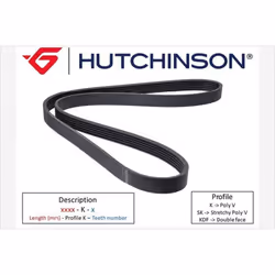 Courroie trapézoïdale à nervures HUTCHINSON 1580 K 12TK - Vue supplémentaire 2