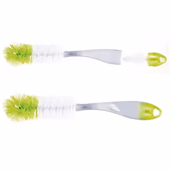 Tigex Goupillon 2en1 Double Fibres Anti-Bactérien Anis/Gris, Multicolore, Polypropylène (PP), 320 mm, 80 mm, 65 mm, 35 g