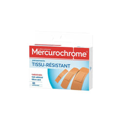 Mercurochrome Pansements Premier Soin: 40 Pansements Tissu-Résistants Multi-Tailles pour une Protection et une Cicatrisation Optimales des Plaies