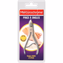 Pince à Ongles - Mercurochrome - Ergonomique - Coupe facile et précise - Adaptée aux ongles durs et épais
