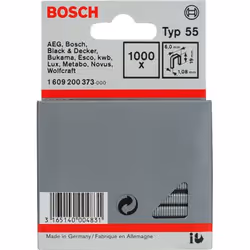 Bosch 1609200373, Pack d'agrafes, 1,9 cm, Fixation, 6 mm, 1000 agrafes, Acier inoxydable