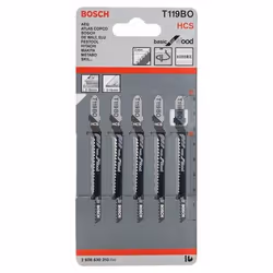 Bosch 2 608 630 310, Lames de scie sauteuse, Bois, Acier fin au carbone, 2 mm, 8,3 cm, 5 pièce(s)