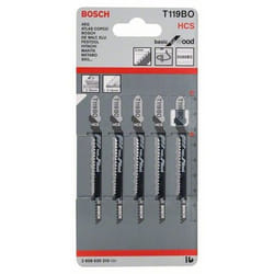 Bosch 2 608 630 310 Lame de scie sauteuse, à chantourner et sabre Lames de scie sauteuse Acier fin au carbone 5 pièce(s)