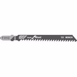 Bosch Lames de scie sauteuse T 111 C Basic for Wood, Lames de scie sauteuse, Panneau aggloméré, Fibre de bois, Contre-plaqué, ...
