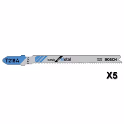 Bosch T 218 A BASIC, Lames de scie sauteuse, Plaque d'acier inoxydable (fine), Acier rapide, Noir, Bleu, Acier inoxydable, 1, ...