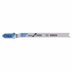 Bosch T 218 A BASIC, Lames de scie sauteuse, Plaque d'acier inoxydable (fine), Acier rapide, Noir, Bleu, Acier inoxydable, 1, ...