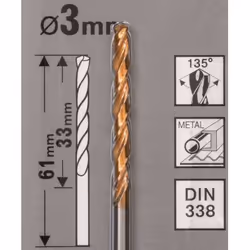 Foret en métal Bosch 2608596681; 3x61 mm
