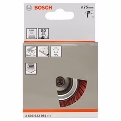 Bosch 2 608 622 051 Roue de fil et brosse en fil d'acier Brosse coupe 7,5 cm