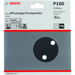 Bosch - Feuille abrasive F355 Paquet de 5 150 mm 100 2608605125