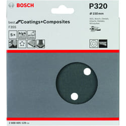 Feuille abrasive F355 Paquet de 5 150 mm 320 Bosch 2608605129