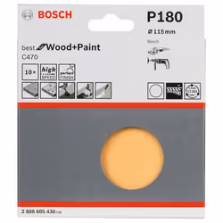 Bosch 2 608 605 430 fourniture de ponçage manuel pâte sablée P180 10 pièce(s)