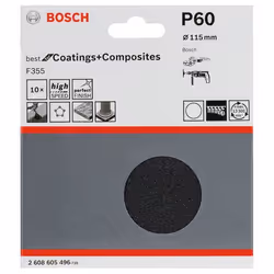 Bosch 2 608 605 496 fourniture de ponçage manuel pâte sablée Grain ultra fin P60 10 pièce(s)