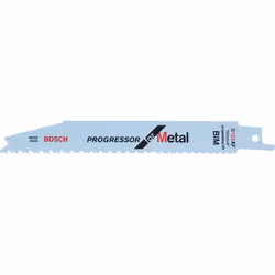 Bosch Lames de scie sabre S 123 XF Progressor for Metal, Lames de scie sabre, Acier, Acier fin au carbone, Blanc, 10 cm, 8 -  ...