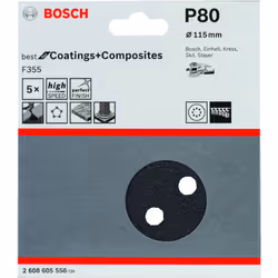 Meule PRO F355, 115mm, G80, 5 pièces conçue pour le ponçage de surfaces dures - Êtes-vous un peintre à la recherche d’une feu ...