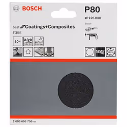 Bosch 2 608 606 756 fourniture de ponçage manuel pâte sablée P80 10 pièce(s)