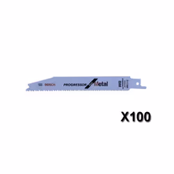 Lot de 100 lames de scie sabre Progressor for Metal BOSCH 2608654416 - 150x19x09 mm