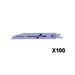 Lot de 100 lames de scie sabre Progressor for Metal BOSCH 2608654416 - 150x19x09 mm