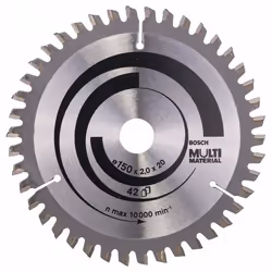 Lame de scie Bosch MULTI MATERIAL; 150x2x20,0 mm; Z42; -5°