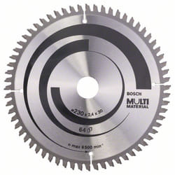 Lame de scie Bosch MULTI MATERIAL; 230x2,4x30,0 mm; Z64; -5°