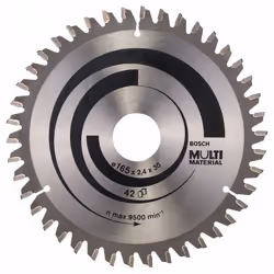 Lame de scie Bosch MULTI MATERIAL; 165x2,4x30,0 mm; Z42; -5°