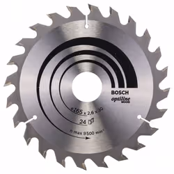 Lame de scie Bosch OPTILINE WOOD; 165x2,6x30,0 mm; Z24; 15°
