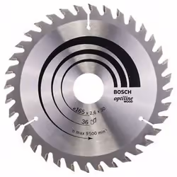 Lame de scie Bosch OPTILINE WOOD; 165x2,6x30,0 mm; Z36; 15°